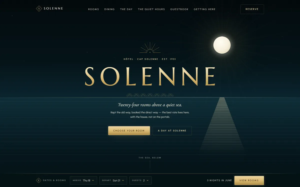 Preview of the Solenne demo site